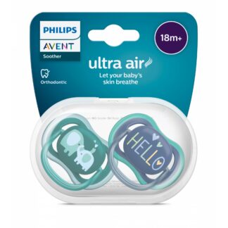 Sucettes Philips Avent — 
Lot de 2 sucettes Ultra Air 18 mois et + Coloris mixtes SCF349/19