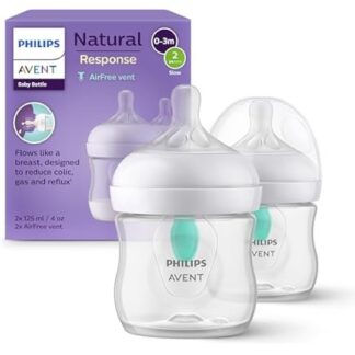 Biberons Philips Avent Natural lot de deux Response avec valve AirFree de 125 ml. 